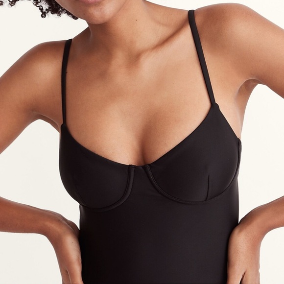 NEW Madewell One Pieces | Madewell Second Wave Seamed One Piece Swimsuit Black - Picture 5 of 7